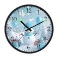 thumbnail image 2 of Voice Activated Clock with Glow Light 12 Inch Large Silent Wall Clock Battery Operated for Home Decor Blue and White Snowman Decorations, 2 of 8