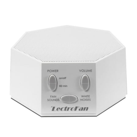 Adaptive Sound Technologies LectroFan Classic White Noise Machine - Compact Sleep Sound Machine for Bedroom, Travel, Study & More - 20 Non-Looping Fan & White Noise Variations - White