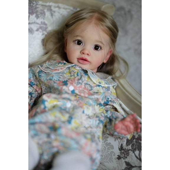 iCradle Lovely Toddler Dolls Girl 26 inch 68CM Real Looking Reborn Baby Doll Soft Vinyl Newborn Baby Doll Cloth Body Hand Rooted Hair Babies Gifts for Kids Age 3 