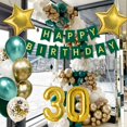 thumbnail image 6 of AYUQI 30th Teal Green Gold Birthday Party Decorations, 30th Birthday Decorations Supplies Balloons Turquoise Green Happy Birthday Decoration for 30 Years Old Green Gold Birthday Party Supplies, 6 of 7