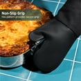 thumbnail image 3 of HEETLY 12.5-Inch Waterproof Silicone Oven Mitts, 1-Pair Set, 480°F Heat Resistant, Black, 3 of 6