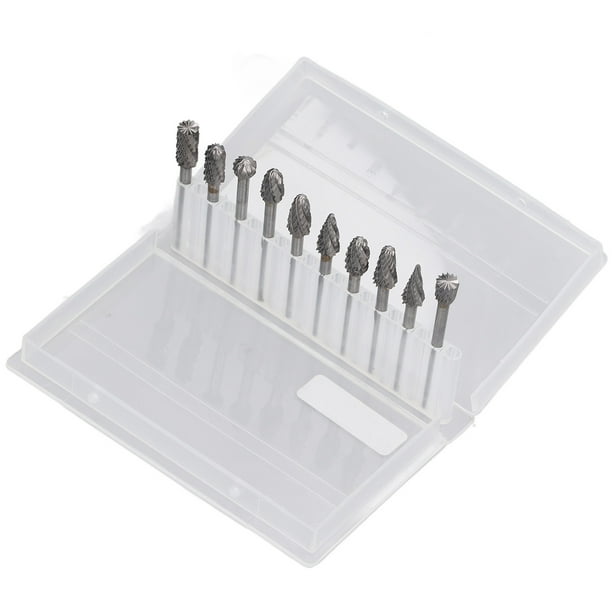 Juego de fresas rotativas, 10 piezas Brocas de molienda Brocas de grabado de carburo Amoladora Herramienta rotativa Rendimiento finamente ajustado