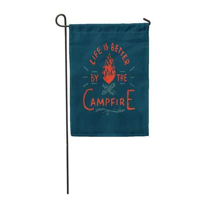 JSDART Life is Better by The Campfire Vintage Hand Lettering Garden Flag Decorative Flag House Banner 28x40 inch