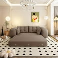 thumbnail image 6 of LUCKHAO 78.7" 3-in-1 Convertible Sofa Bed, Foldable Floor Lounger with Pillows, Soft Teddy Fabric, No Assembly Required(Brown), 6 of 7