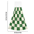 thumbnail image 2 of Dailycode Kitchen Wash Cloths with Hanging Loops Absorbent Absorbent Quick Drying Hand Towels, 2 Pack, Green and White Checkerboard, 2 of 7