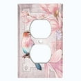 thumbnail image 2 of Metal Light Switch Plate Cover Elegant Floral Hummingbird Frame Tile Pink FLW108, 2 of 13
