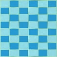 thumbnail image 1 of Ahgly Company Machine Washable Indoor Square Transitional Deep Sky Blue Area Rugs, 6' Square, 1 of 7