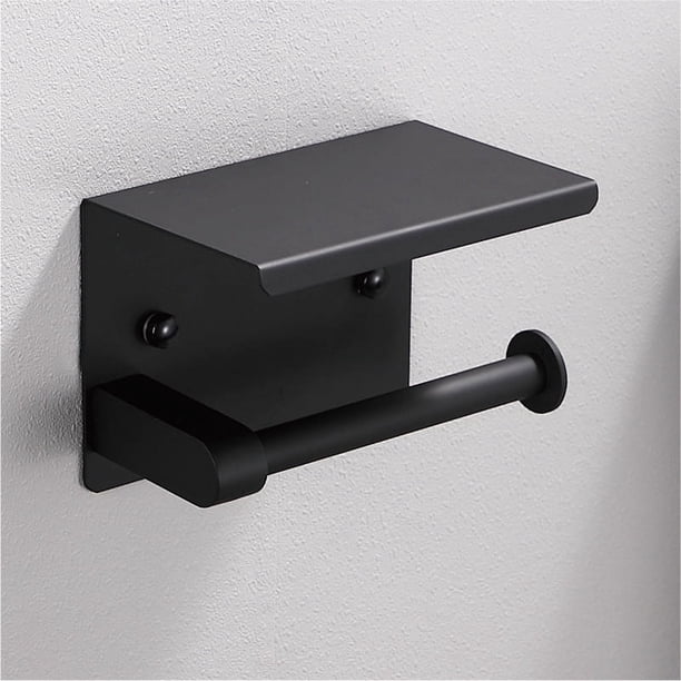 Portarrollos de papel higiénico autoadhesivo con estante para teléfono, portarrollos de papel higiénico montado en la pared de acero inoxidable SUS 304, resistente al óxido