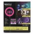 Vivitar 18" LED RGB Ring Light with Tripod, Phone Holder USB Charging