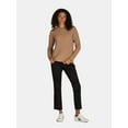 thumbnail image 5 of Time and Tru Women's and Women's Plus Waffle Stitch Sweater with Long Sleeves, Midweight, Sizes XS-4X, 5 of 5