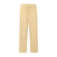 thumbnail image 3 of Stamzod Sweat Pants for Womens Solid Color Elastic Waist Straight Sweatpants with Pocket Casual Pants for Women Khaki XXL, 3 of 5