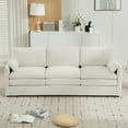 thumbnail image 6 of Euroco 89" Cozy Upholstered 3-seater Sofa Oversized Comfy Cloud Sofa Double Cushion 3-seater Sofa Plush Cushion Sofa Couch for Living Room, Beige, 6 of 7