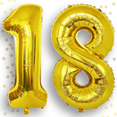 thumbnail image 6 of Gold Number 18 Mylar Foil Balloon 40" - Helium or Air Inflatable Metallic Balloons for 18th Happy Birthday Party, Anniversary, Graduation Decorations, 6 of 7