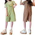 thumbnail image 5 of Ruyang Teen Girls Cotton Overalls Shorts Wide Leg Adjustable Strap Shorts Summer Solid Baggy Trendy Breathable Shortalls, 5 of 5