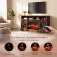 thumbnail image 4 of Electric Fireplace TV Stand for 75 inch TVs Farmhouse TV Console with 23″ Fireplace, Vintage Brown, 4 of 11