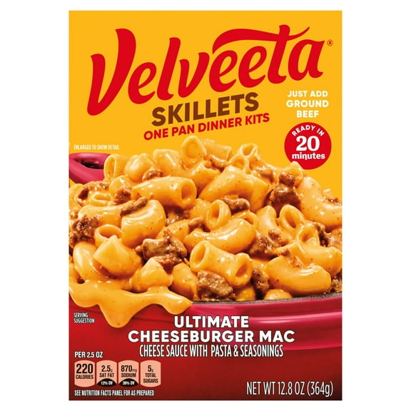 2 Pack - Velveeta Cheesy Skillets Dinner Kit Ultimate Cheeseburger Mac Box 12.8 oz Package May Vary