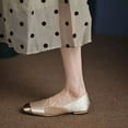 thumbnail image 3 of Zapatos planos informales elegantes de verano para mujer, con punta cuadrada francesa, estilo Mary Jane, zapatos retro para mujer, zapatos planos de suela blanda y tacón bajo, 3 of 5
