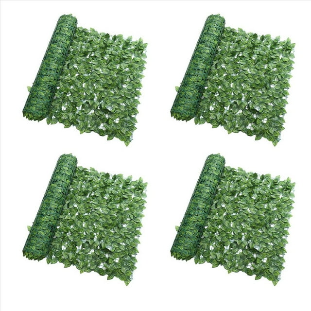 4X Cerca de Plantas Artificiales Paneles de Cerca de Hoja Verde Pantalla de Cerca de Privacidad para la Decoración del Patio del Jardín del Hogar Decoración