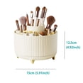 thumbnail image 4 of Schanno Makeup Organizer, 360° Rotating Makeup Brush Holder for Vanity Decor, Bathroom Countertops, Desk Storage Container, Cosmetic Display Case, Beige, 4 of 10