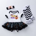 thumbnail image 2 of Baby Halloween Clothes, Short Sleeve Halloween Printed Romper Bodysuit Set Outfits(Size:6-12 Months), 2 of 7