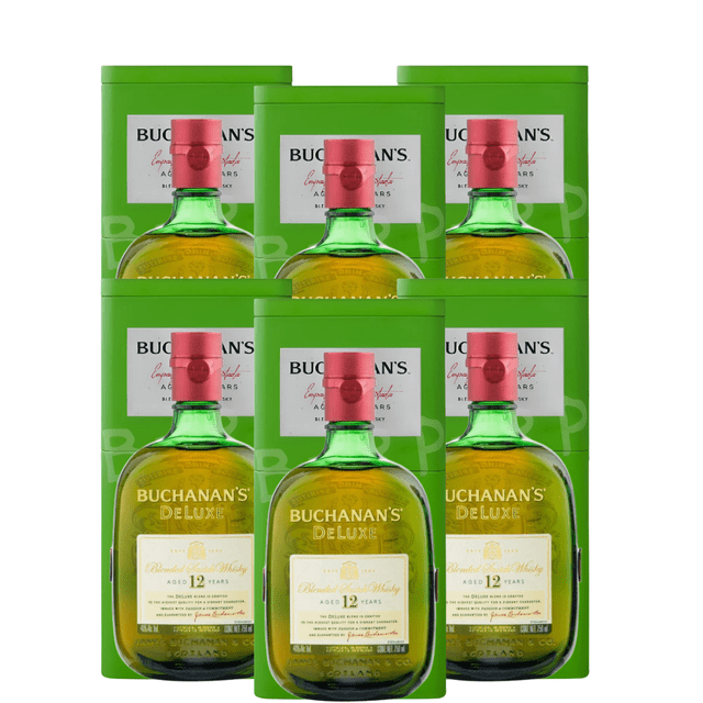Pack de 6 Whisky Buchanan's Deluxe 12 años 750 ml + Amplificador de sonido BZRP