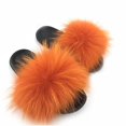 thumbnail image 1 of Mimigo Womens Luxury Real Raccoon Fur Slides Slippers Furry Sliders Fashion Flat Soles Soft Summer Flip Flop Sandals zhangyuxiang LED, 1 of 2