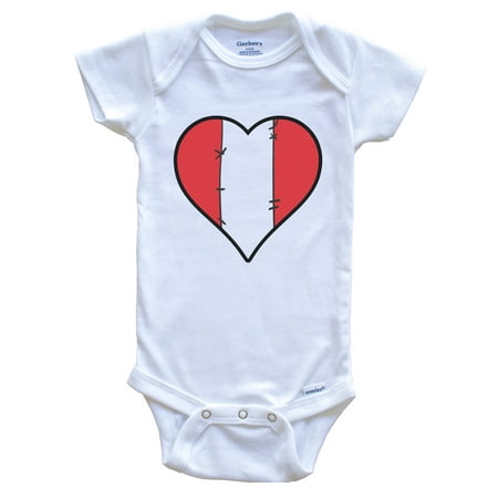 

Peru Heart Peruvian Flag Baby Bodysuit