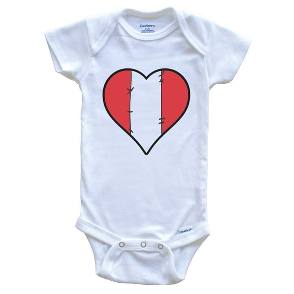 Peru Heart Peruvian Flag Baby Bodysuit