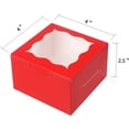 thumbnail image 3 of 120 Pcs Red Bakery Boxes with Window Individual Cupcake Boxes 4x4x2.5 Inches Cookie Boxes Kraft Paper Red Gift Box for Pastries, Cookies, Pie, Donuts, Macaroon, 3 of 7