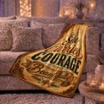 thumbnail image 6 of Inspirational Courage Quote Rustic Teal Typography, Cozy Typography Art Scene, Warm Flannel Blanket for Ranch House and Living Room, Art Lovers Thanksgiving Gift, Artistic Home Decor, 6 of 9