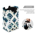 thumbnail image 3 of Yayeee Freestanding Laundry Hamper with Handle Collapsible Large Storage Basket for Clothes, Green Geometric Pattern, 3 of 7