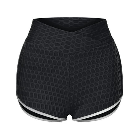 

Wyongtao Cozy 2pc Women Patchwork Bottoms Sports Workout Yoga Shorts Pants