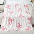 thumbnail image 1 of Throw Blanket,Bedding,50" X 60" Bed Throw Blanket Bow Pattern Throw Blanket for Home Decor and Gift Microfiber Blanket Bow Blanket Plush Bedding Soft Cozy Throw B,Throw Blanket For Couch, 1 of 4