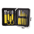 thumbnail image 2 of Professional Lemon Yellow Nail Clippers Set Pedicure Kit Stainless Steel with Luxurious Travel Case, 2 of 5