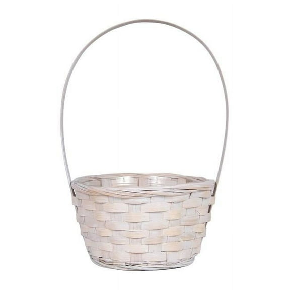White Wash Woven Basket