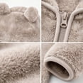 thumbnail image 3 of hengsof Toddler Boys Girls Hooded Fleece Jacket Long Sleeve Coat Cute Bear Hoodie Zip Up Fall Winter Warm Outwear with Pocket 1-5Y, 3 of 7