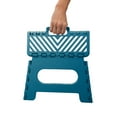 thumbnail image 6 of Simplify Plastic 9" Stripe Top Folding 1 Step Single Step Stool, Sapphire, 6 of 6
