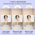 thumbnail image 2 of UTAH-Rechargeable Makeup Vanity Mirror with Lights, Large Lighted Desk Makeup Mirror with 96 LED Lights and 10x Magnifying Mirror, 3 Color Lighting, Light up Make up Mirror with Phone Holder, 2 of 4