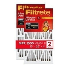 Filtrete High Performance Air Filter 1000 MPR NADP01-2PK-1E 16 in x 25 in x 4 in (40.6 cm x 63.5 cm x 10.1 cm)