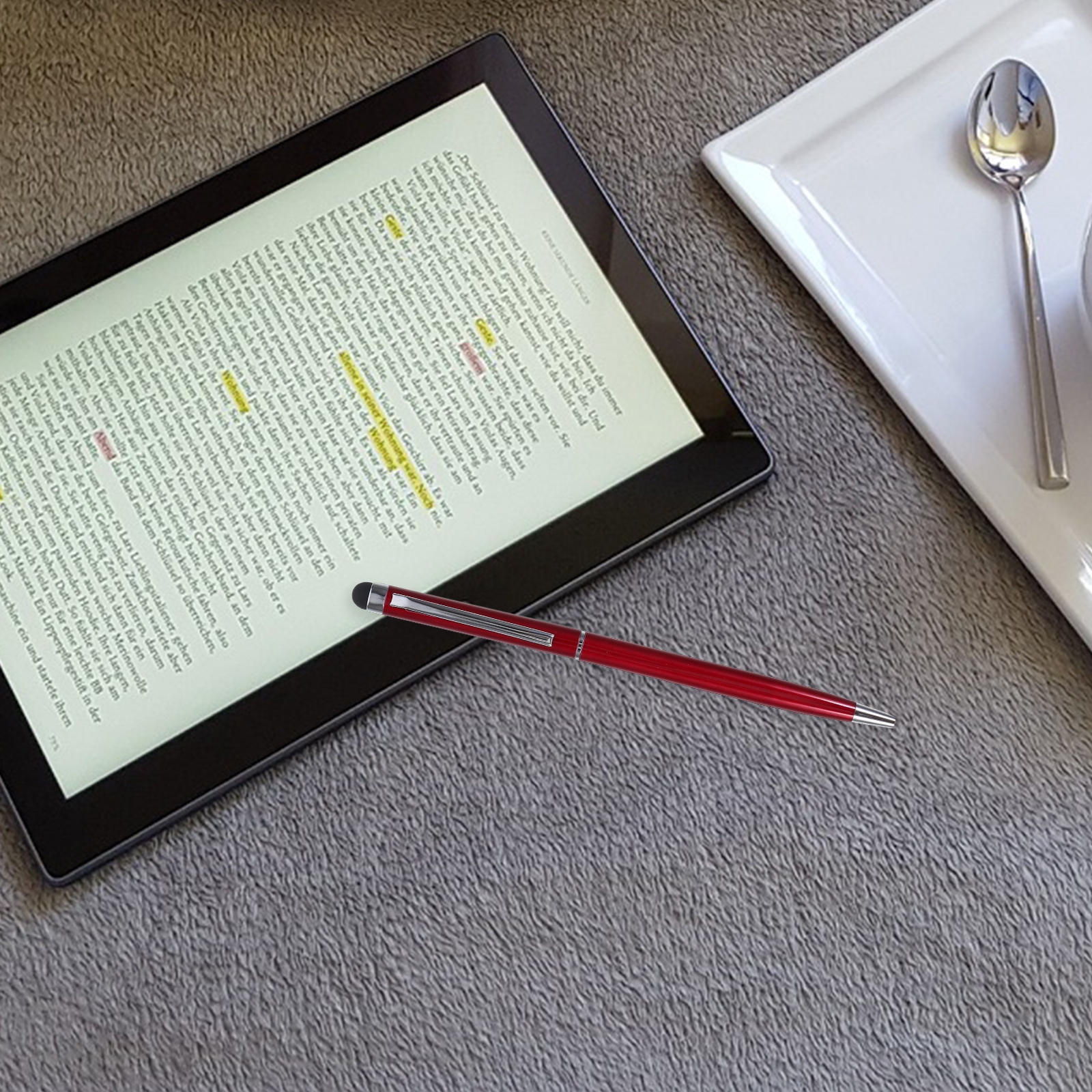 Hytrove Universal Stylus Pen for Capacitive Screens with Ballpoint Red Smooth Accuracy