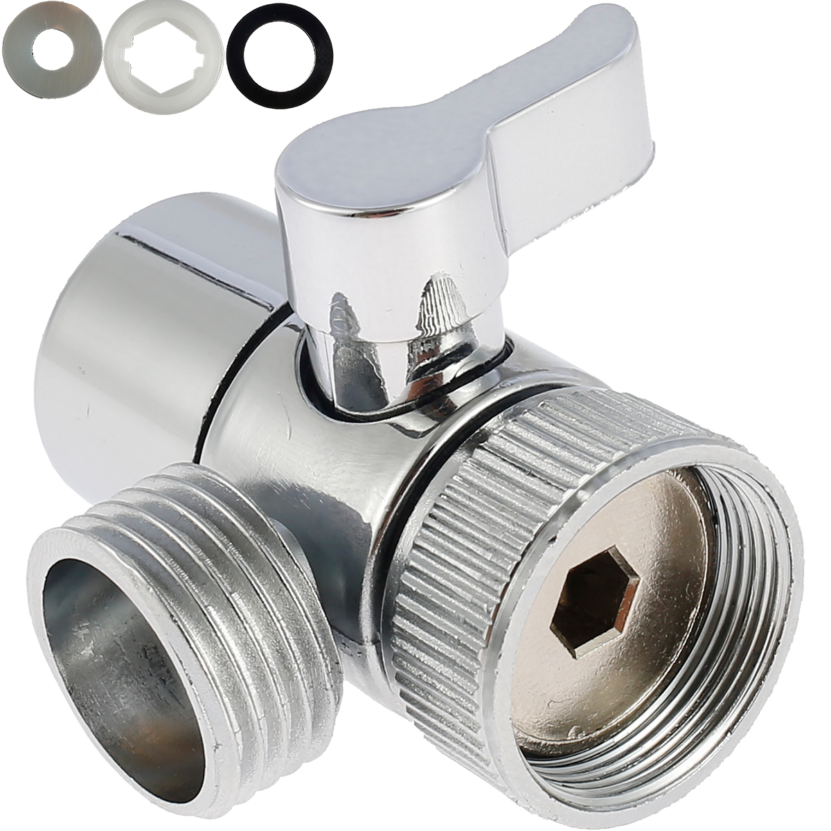 Willkey Diverter Valve 3 Way Sink Faucet Splitter Copper Shower Tap