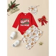 thumbnail image 2 of Bagilaanoe 3pcs Newborn Baby Boy Christmas Clothing Sets Long Sleeve Romper Tops + Leggings + Beanie Hat 3M 6M 12M 18M Infant Fall Pants Set, 2 of 9
