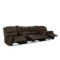 thumbnail image 5 of Home Theater 4 Seat Recliner Sofa with Cup Holders, Dark Brown, 5 of 7