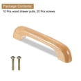 thumbnail image 3 of Uxcell 10Pcs Tiradores de Cajón de Madera, Espaciado de Agujeros de 96mm/3.8" Tiradores de Gabinetes de Madera de Haya, 3 of 6