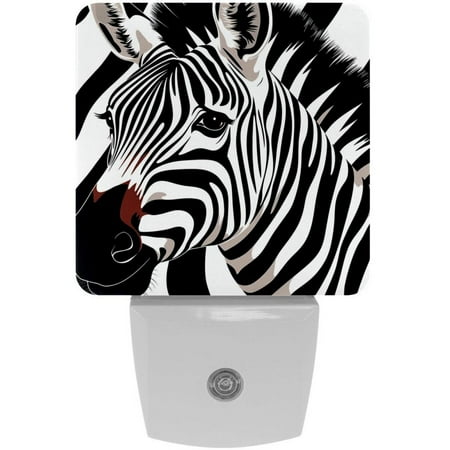 

Zebra Pattern LED Night Lights Dusk To Dawn Smart Sensor 0.5W Plug-In Night Lights Lamp For Bedroom Bathroom Kitchen Hallway Stairs 2Pack