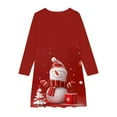 thumbnail image 5 of FamilyThread Girls Christmas Dress Long Sleeve Dress for Girls Swing Twirly Skater Dresses Snowman Print Casual A Line Dresses For 4-12Y, 5 of 5