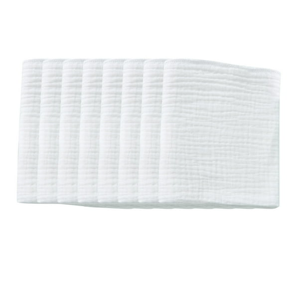 8 Pack Baby Cotton Burp Cloths - Super Soft 100% Cotton, Large Size, Multipurpose for Babies