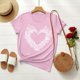 thumbnail image 1 of TaTaai Women's Love Theme T-Shirt, Sweet Valentine's Day Apparel, Cozy Everyday Round Neck Blouse Gift, 1 of 6