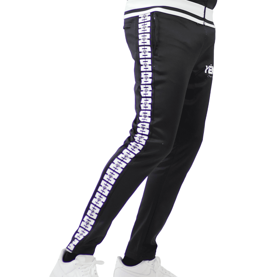 black and white jogger pants