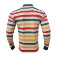 thumbnail image 5 of WTOBBY Men's Fashion Casual Long Sleeve Shirt with Striped V-Neck Design, Colorful Blouse Style Top for Versatile and Layered Outfits,Yellow L, 5 of 7
